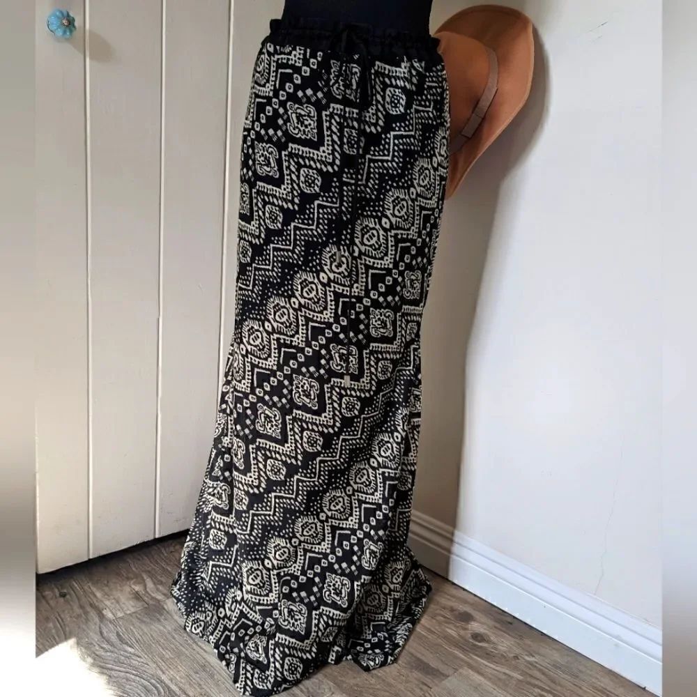 SW3 Bespoke Printed Maxi Skirt S Witchy Romantic Boho Whimsigoth Lagenlook